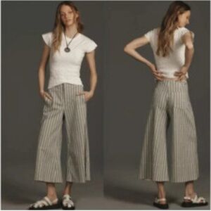 NWOT Pilcro Anthropologie Foxglove Striped Wide-Leg Pants Size 28